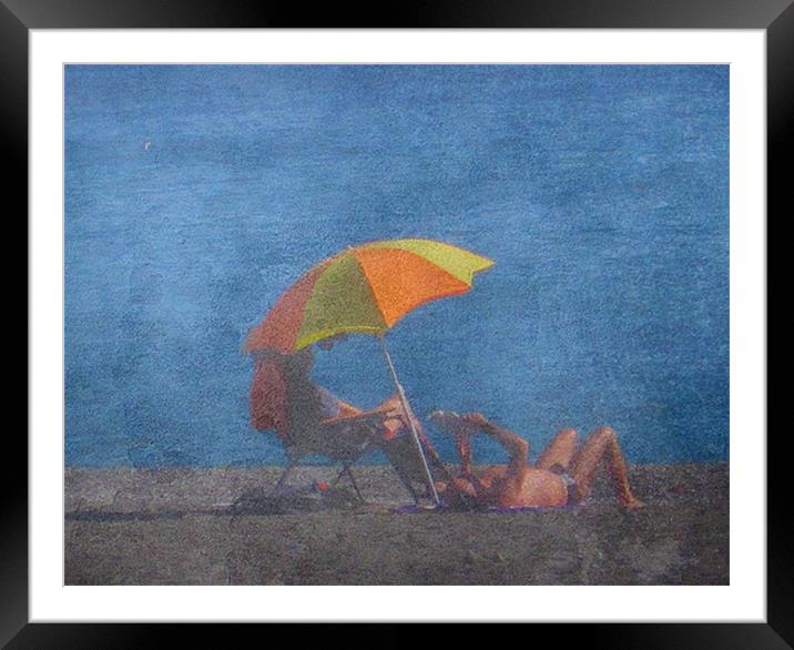 Beach Brolly Framed Mounted Print by Gary Miles