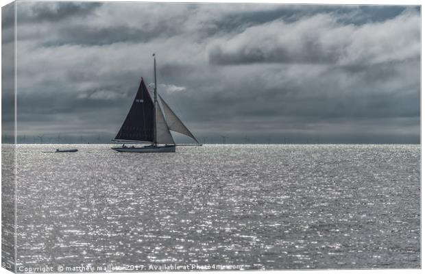Sailing By Frinton On Sea Canvas Print by matthew  mallett