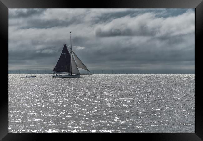 Sailing By Frinton On Sea Framed Print by matthew  mallett