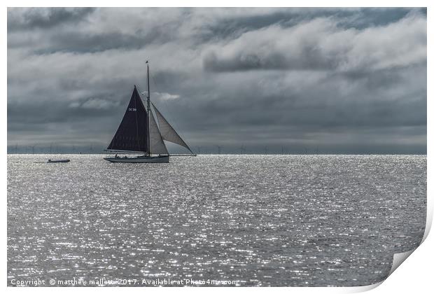 Sailing By Frinton On Sea Print by matthew  mallett