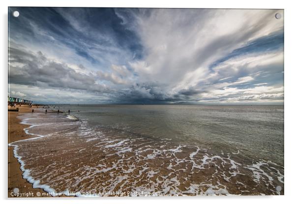 Storms Approaching Frinton On Sea Acrylic by matthew  mallett