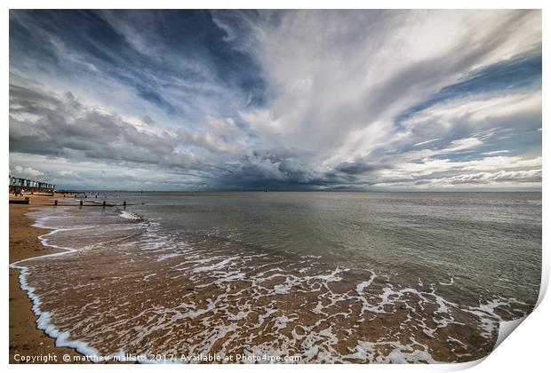 Storms Approaching Frinton On Sea Print by matthew  mallett