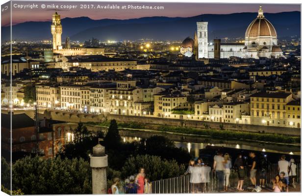 view over Florence Canvas Print by mike cooper