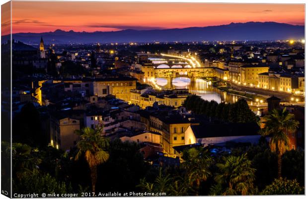 Florence over the Arno Canvas Print by mike cooper