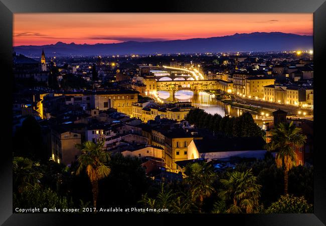 Florence over the Arno Framed Print by mike cooper