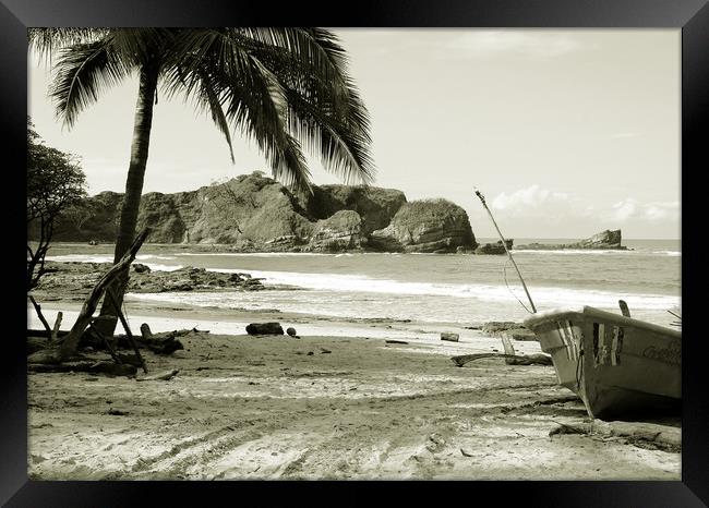 Duo-tone image of Playa Pelada Framed Print by james balzano, jr.