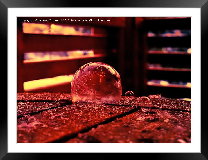 Frozen Amber Bubbles by Teresa Cooper Framed Mounted Print by Teresa Cooper