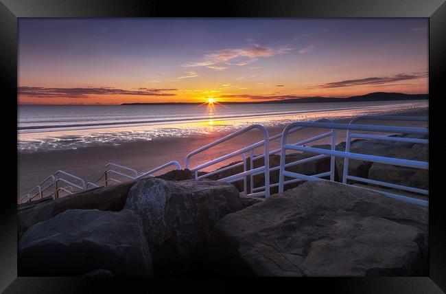 Aberavon beach sunset Framed Print by Leighton Collins