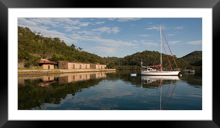 Sydney, Moored boat, Bantry Bay. Framed Mounted Print by Geoff Childs