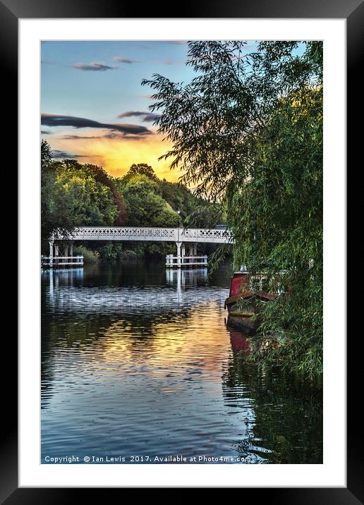  Above The Toll Bridge At Pangbourne Framed Mounted Print by Ian Lewis