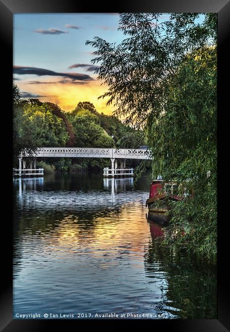 Above The Toll Bridge At Pangbourne Framed Print by Ian Lewis