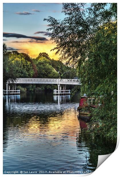  Above The Toll Bridge At Pangbourne Print by Ian Lewis