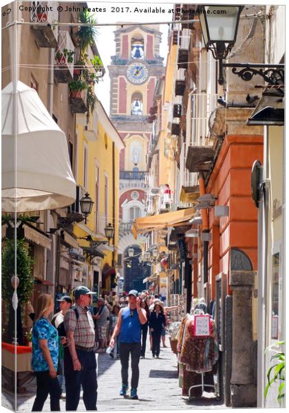 View along the Via Torquato Tasso towards the Chie Canvas Print by John Keates
