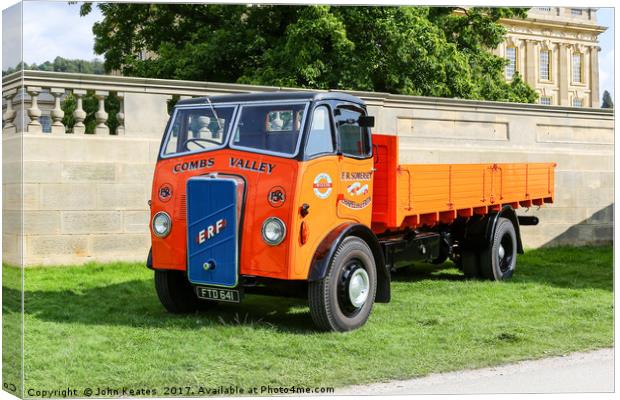 An ERF C 15 dropside lorry, truck or commercial ve Canvas Print by John Keates