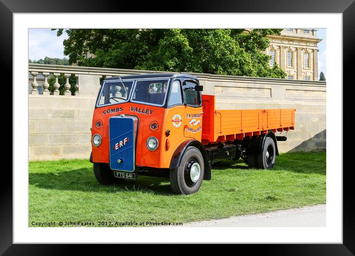 An ERF C 15 dropside lorry, truck or commercial ve Framed Mounted Print by John Keates