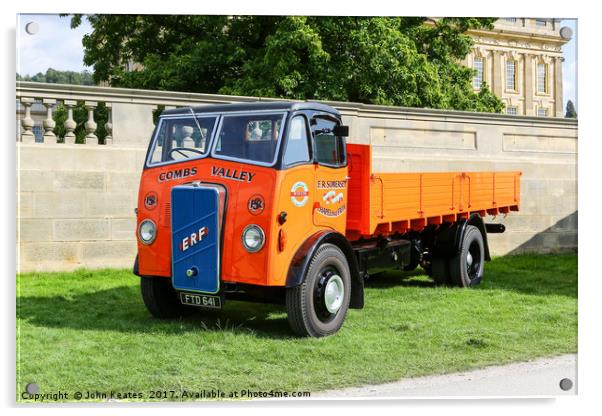 An ERF C 15 dropside lorry, truck or commercial ve Acrylic by John Keates