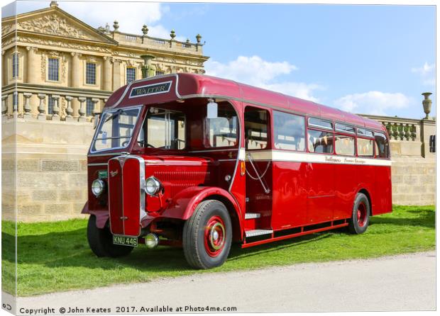 A 1946 AEC Regal bus or coach in the livery of Val Canvas Print by John Keates