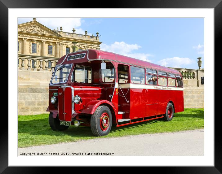 A 1946 AEC Regal bus or coach in the livery of Val Framed Mounted Print by John Keates