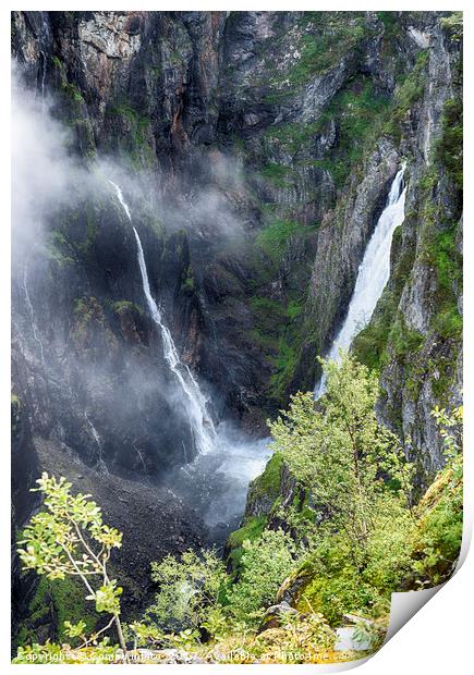voringfossen waterfall in Norway Print by Chris Willemsen