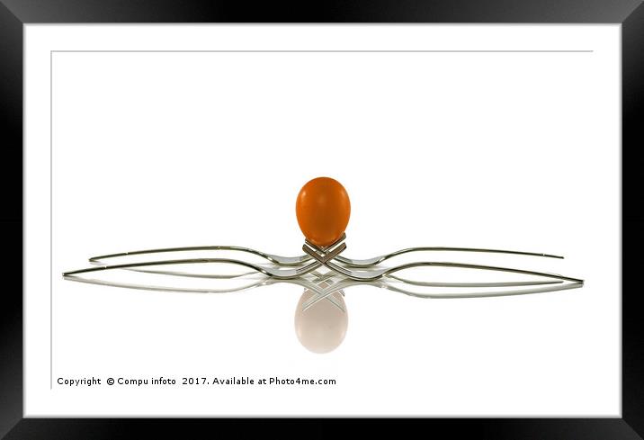 one egg and two forks Framed Mounted Print by Chris Willemsen