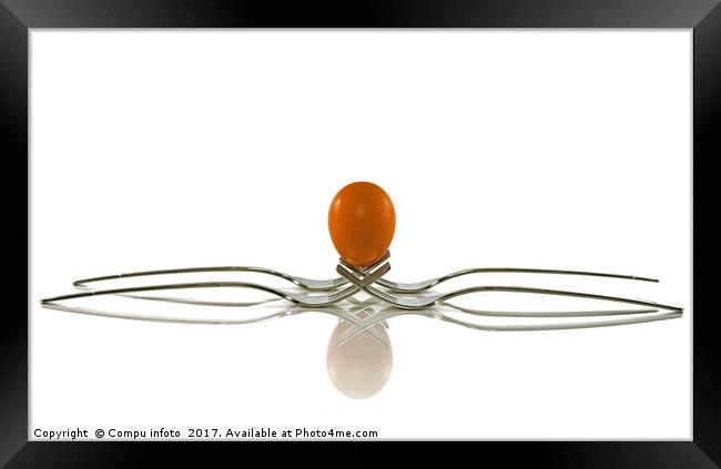 one egg and two forks Framed Print by Chris Willemsen