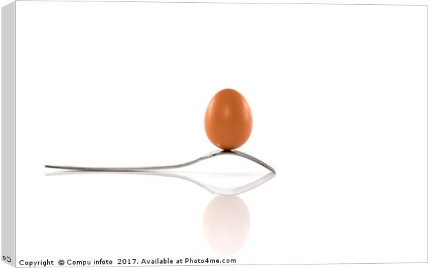 one egg and one forks Canvas Print by Chris Willemsen