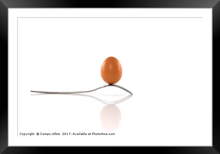 one egg and one forks Framed Mounted Print by Chris Willemsen