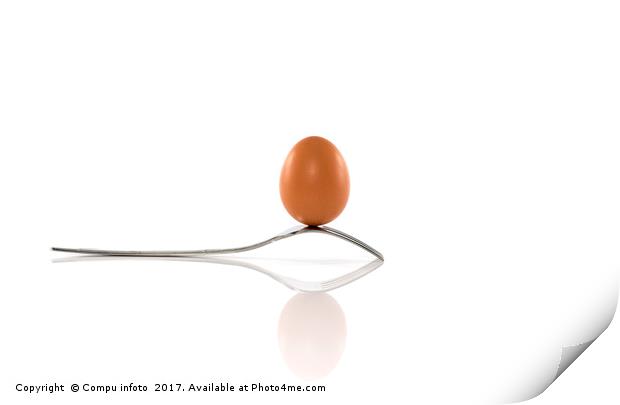one egg and one forks Print by Chris Willemsen