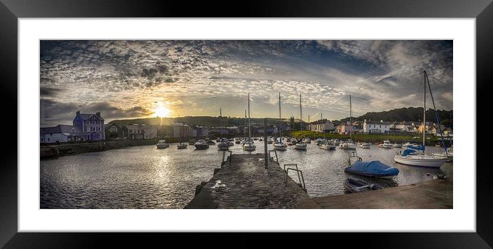 Sun rise over Aberaeron harbour Framed Mounted Print by Andrew chittock