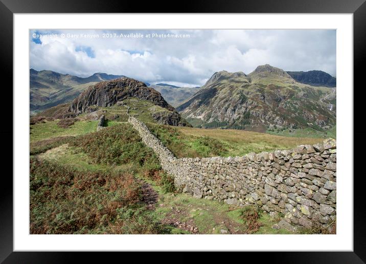 Stone Wall To Side Pike Framed Mounted Print by Gary Kenyon