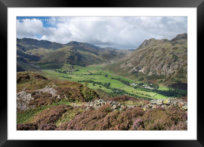 Lingmoor Views of Bowfell and the Langdale Pikes Framed Mounted Print by Gary Kenyon
