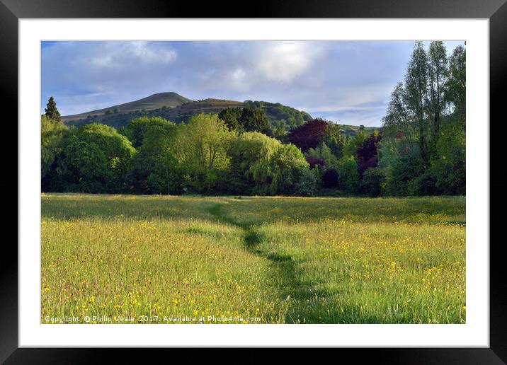 Sugar Loaf from Castle Meadows, Abergavenny. Framed Mounted Print by Philip Veale