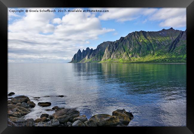 The Devil's Teeth on Ersfjorden Framed Print by Gisela Scheffbuch