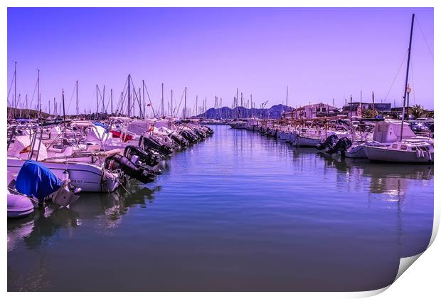 Puerto Pollensa Boats Print by Lorraine Terry