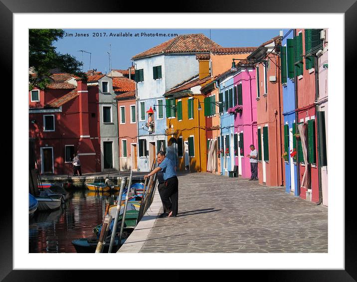 Colourful Burano Framed Mounted Print by Jim Jones