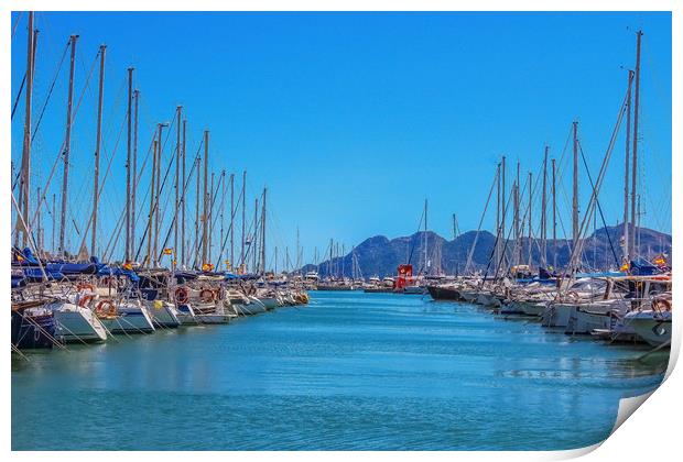Puerto Pollensa Boats Print by Lorraine Terry