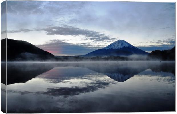 Mt Fuji at Dawn Canvas Print by Justin Bowdidge