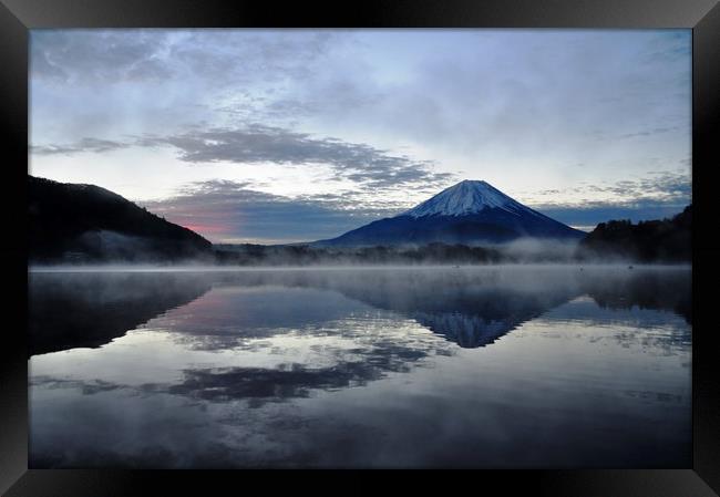 Mt Fuji at Dawn Framed Print by Justin Bowdidge