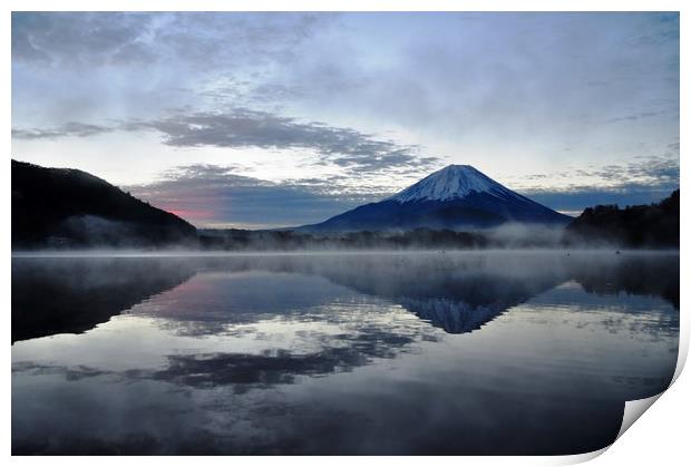 Mt Fuji at Dawn Print by Justin Bowdidge