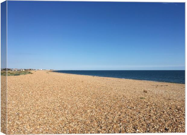 Hayling Island Beach Beautiful Blue Morning Canvas Print by Tess Chalmers