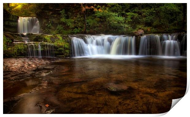 Sgwd Ddwli Isaf waterfalls South Wales Print by Leighton Collins