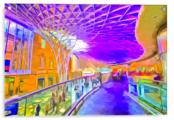 Kings Cross Rail Station London Pop art Acrylic by David Pyatt