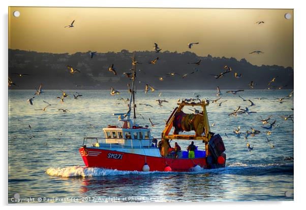         Trawler Heading for Port                   Acrylic by Paul F Prestidge