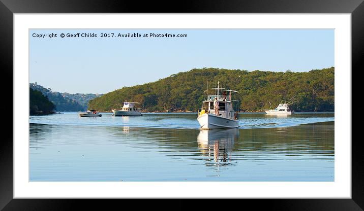 Boat entering Bantry Bay, Sydney Framed Mounted Print by Geoff Childs