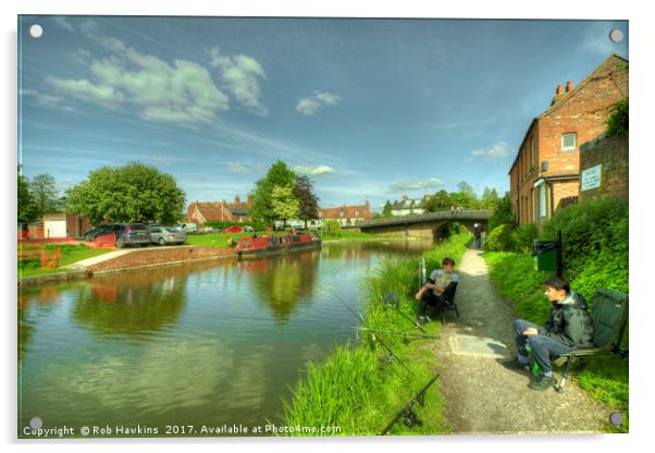 Hungerford Wharf Fishing  Acrylic by Rob Hawkins