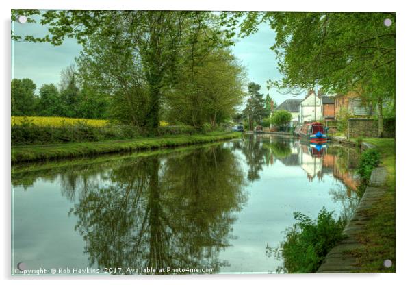 The Canal at Stoke Prior  Acrylic by Rob Hawkins