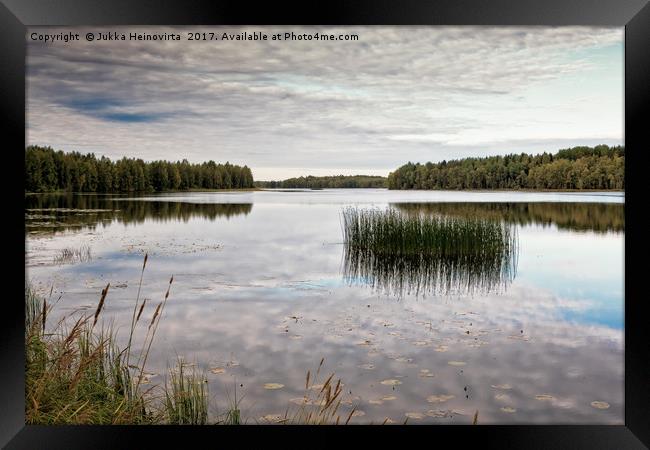 Autumn At The Lake Framed Print by Jukka Heinovirta