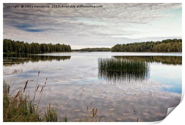 Autumn At The Lake Print by Jukka Heinovirta