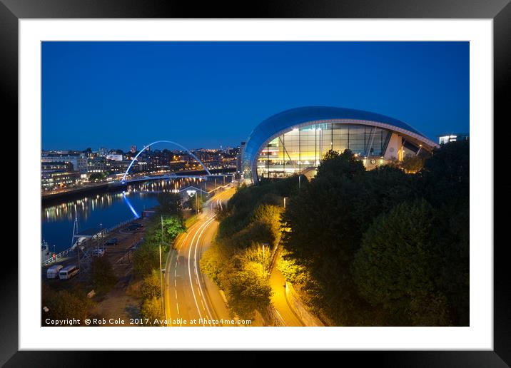 Sage Centre & Millennium Bridge, Newcastle Framed Mounted Print by Rob Cole
