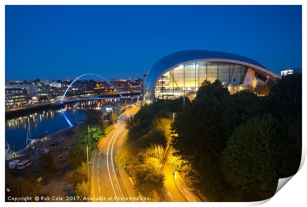 Sage Centre & Millennium Bridge, Newcastle Print by Rob Cole